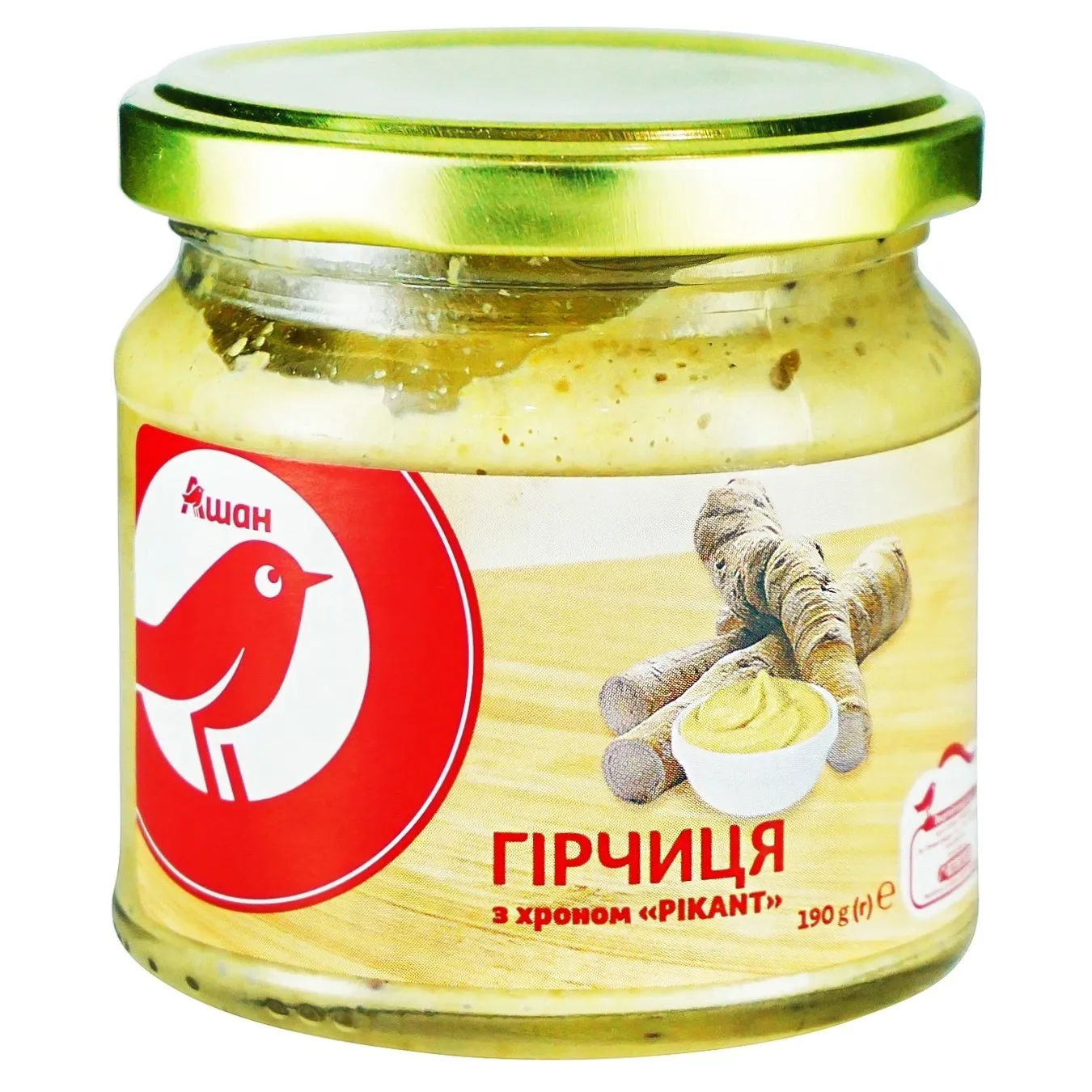 Гірчиця Auchan Pikant з хроном 190г - Фото 1