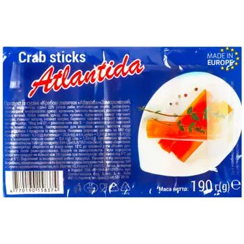 Крабові палички Atlantida заморожені 190г - Фото 1