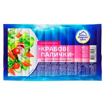 Палички крабові Водний Світ заморожені 90г - Фото 1