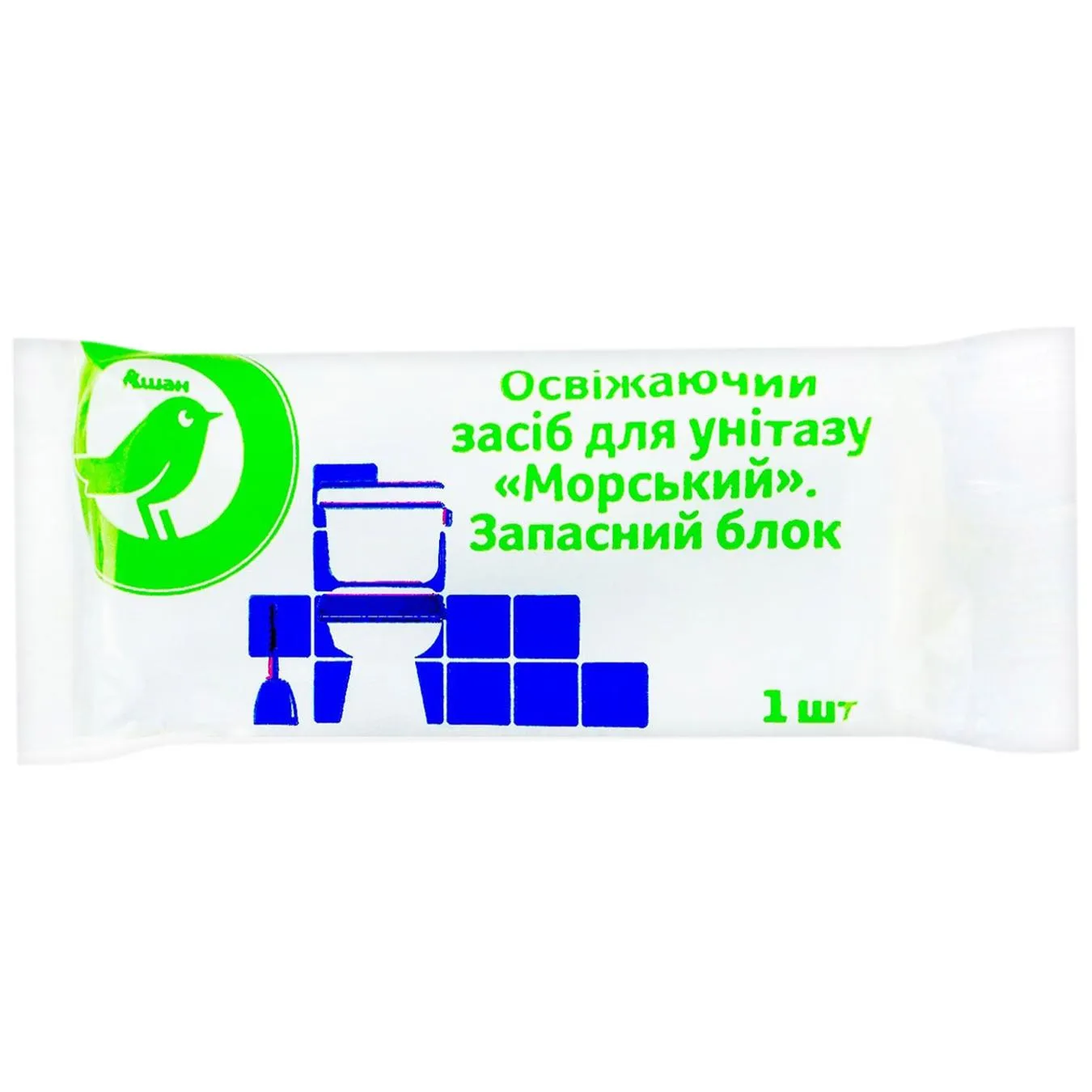 Освіжаючий засіб Auchan Морський для унітазу запаска 40г - Фото 1
