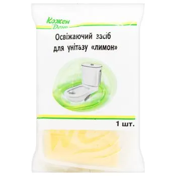 Освіжаючий засіб Auchan Лимонний для унітазу 40г - Фото 1