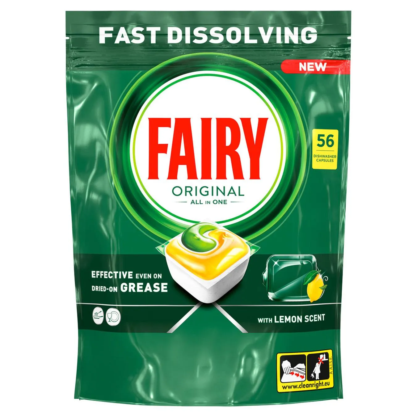 Капсули для посудомийних машин Fairy Original All in One Lemon 56шт - Фото 3