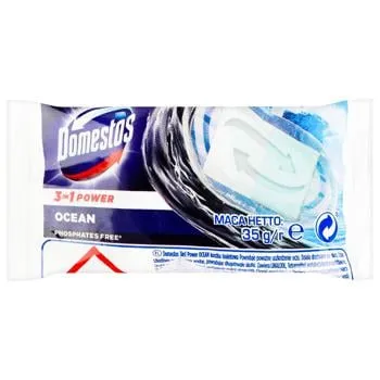 Блок для унітазу Domestos 3in1 Power Ocean змінний 35г - Photo 4
