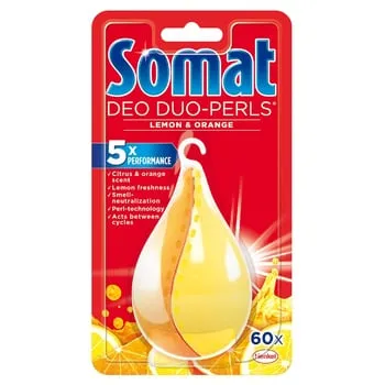 Ароматизатор для посудомийних машин Somat Deo Duo-Perls Лимон в апельсин 17г - Photo 1