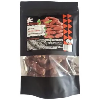 Ковбаски зі свинини Пан Курчак Міні салямі сирокопчені вищий сорт 150г - Фото 1