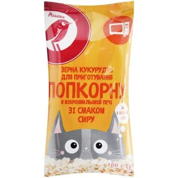 Попкорн Auchan зі смаком сиру 100г - Photo 1