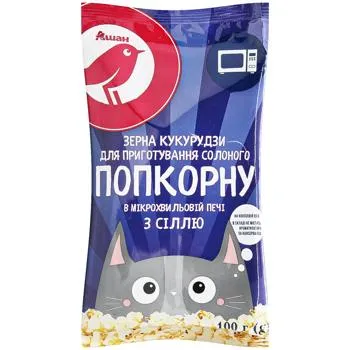 Попкорн Auchan з сіллю 100г - Photo 1