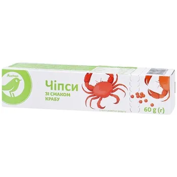 Чипси Auchan зі смаком крабу 60г - Photo 1