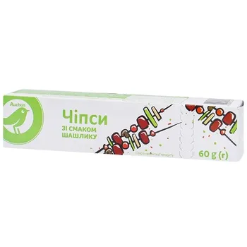 Чипси Auchan зі смаком шашлику 60г - Photo 1