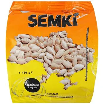 Насіння гарбуза Semki смажене солоне 150г - Photo 1