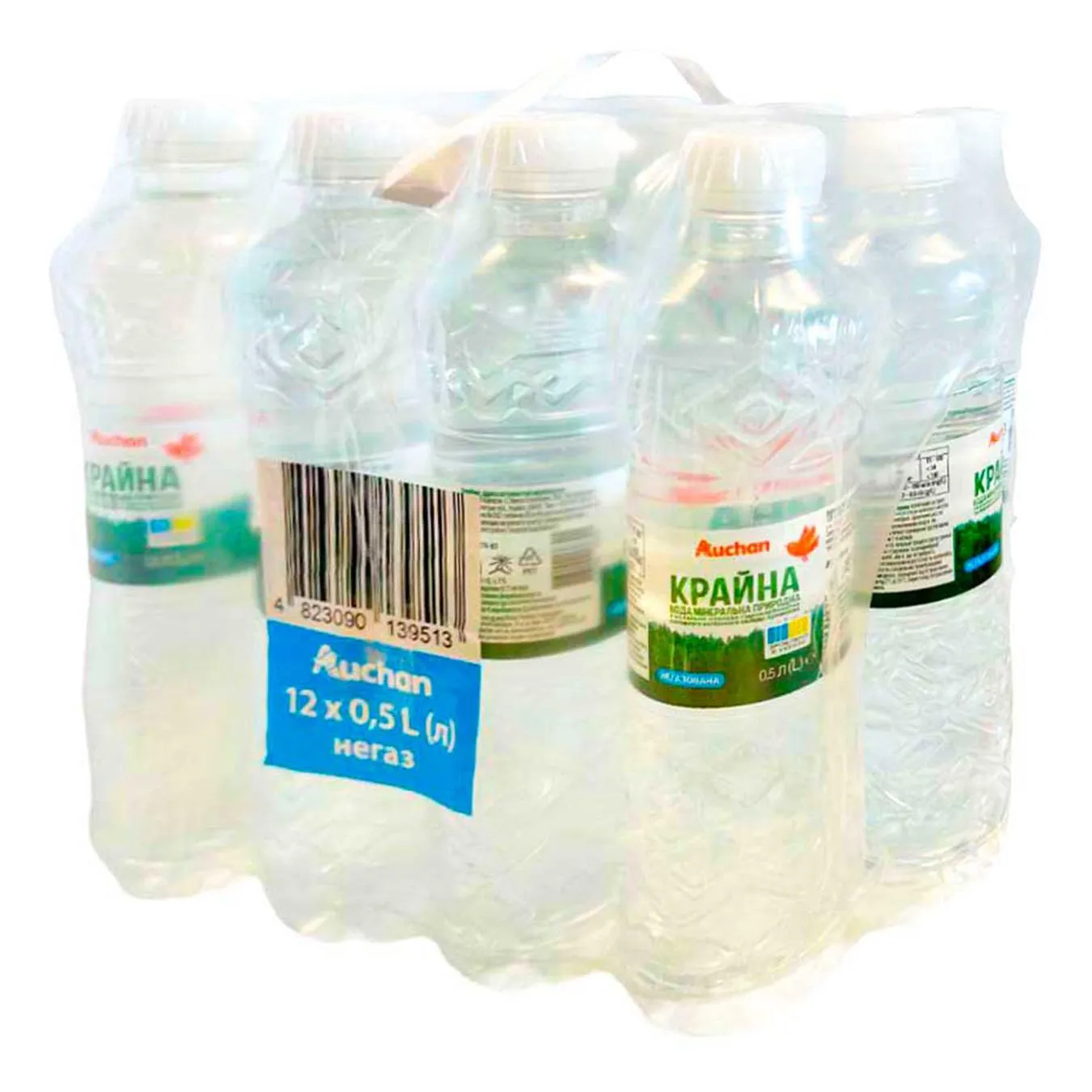 Вода мінеральна Auchan Крайна негазована 0,5л х 12шт - Фото 1