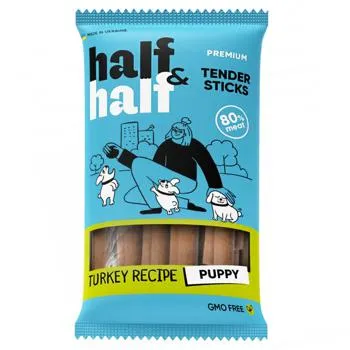 Ласощі для цуценят Half&Half Tender Sticks з індичкою палички 100г - Photo 1