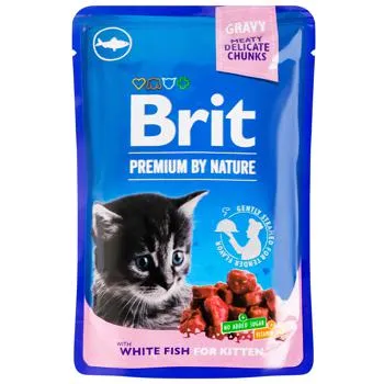 Корм вологий Brit Premium з білою рибою для кошенят 100г - Photo 1