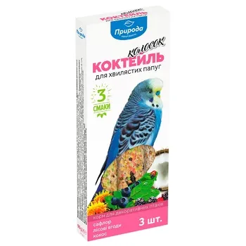 Колосок Природа Коктейль салфор лісові ягоди та кокос для хвилястих папуг 90г - Photo 1