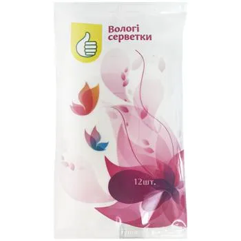 Серветки вологі Auchan 12шт - Photo 1