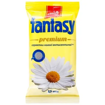 Серветки вологі Fantasy Premium антисептичні 15шт - Photo 1