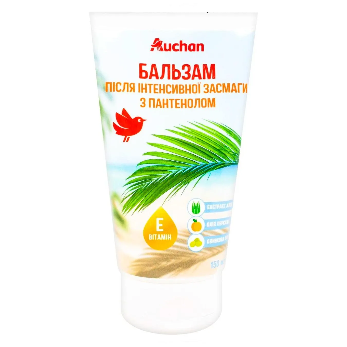 Бальзам Auchan після інтенсивної засмаги з пантенолом 150мл - Фото 1
