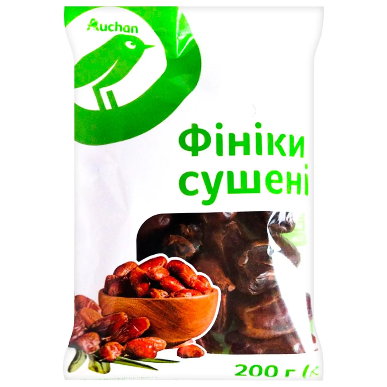 Фініки Auchan сушені 200г - Фото 1