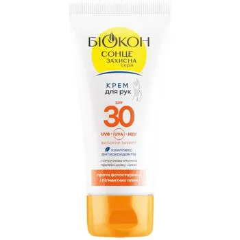 Сонцезахисний крем для рук Біокон SPF 30 проти фотостаріння та пігментних плям 60мл - Фото 1
