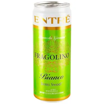Напій винний газований Entre Fragolino Salute Bianco білий напівсолодкий 6-6,9% 0,33л - Photo 1