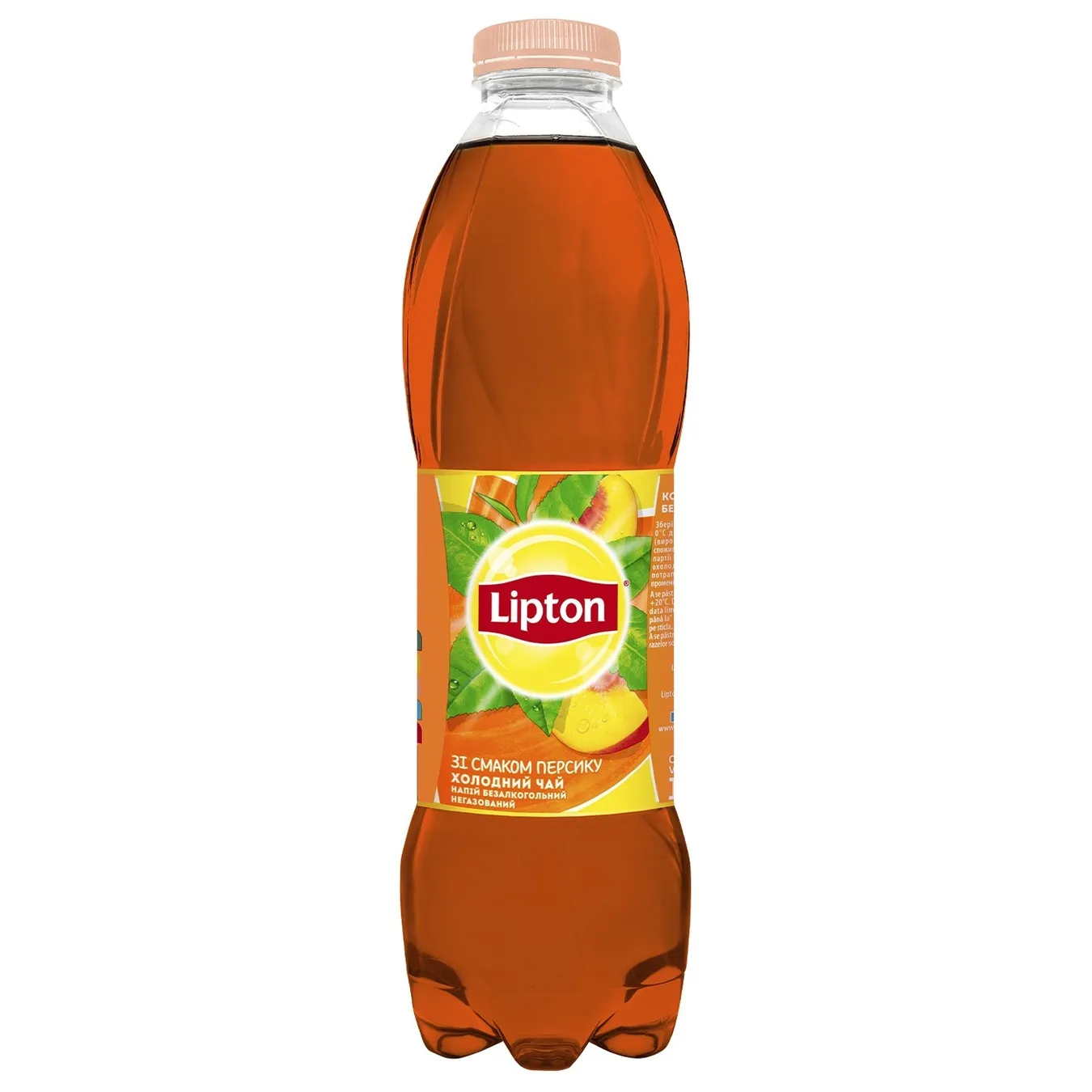 Холодний чорний чай Lipton зі смаком персику 1л - Фото 1