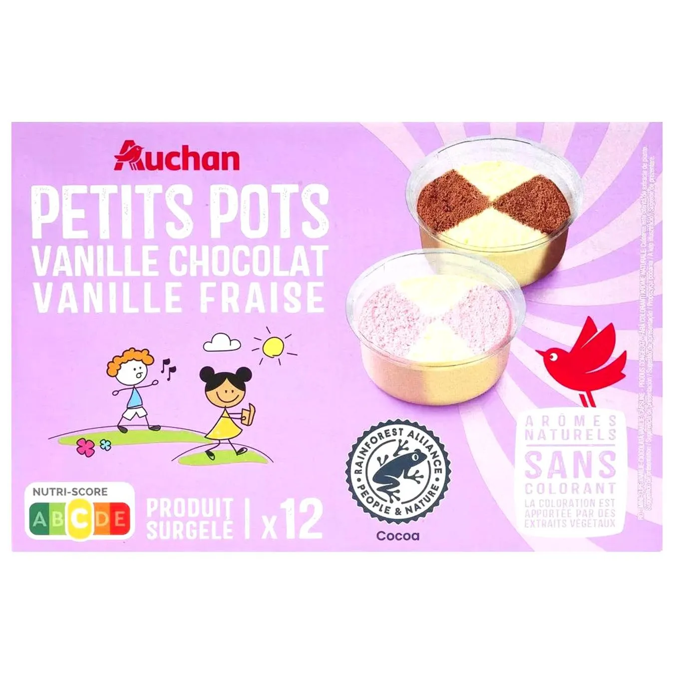 Морозиво Auchan ваніль шоколад полуниця 12шт 360г - Фото 1