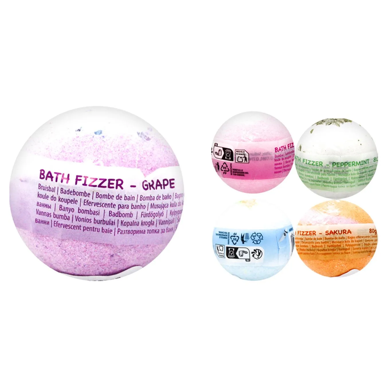 Бомбочка з листям і розчинним милом 80г в асортименті - Фото 1