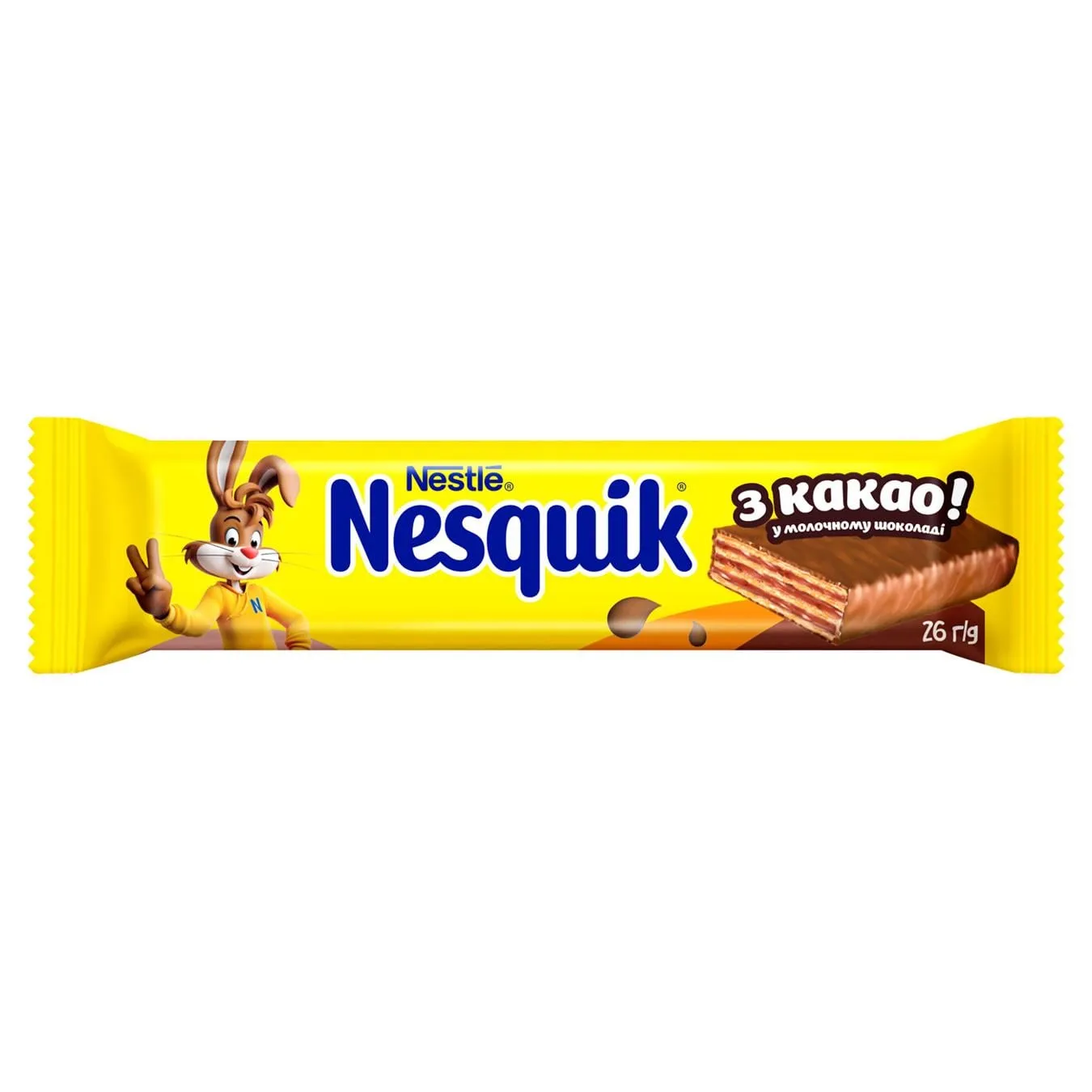 Вафлі Nesquik у молочному шоколаді з какао 26г - Фото 1