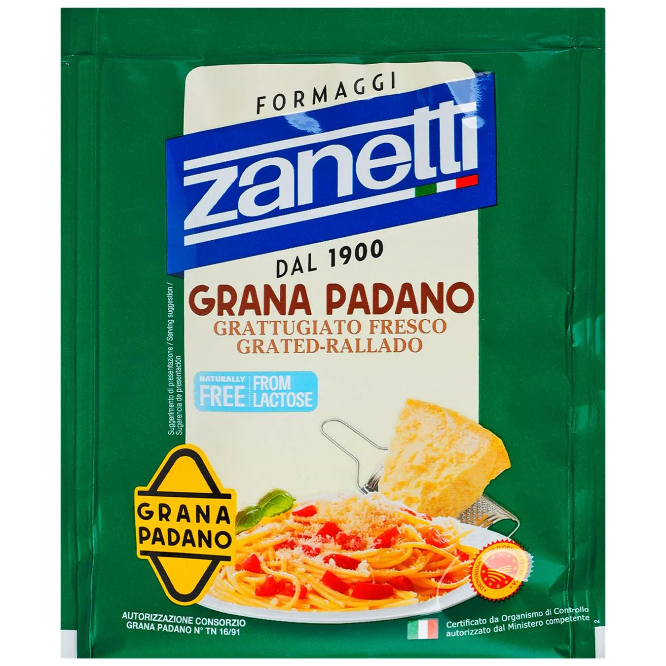 Сир Zanetti Грана Падано тертий 32% 50г - Фото 1