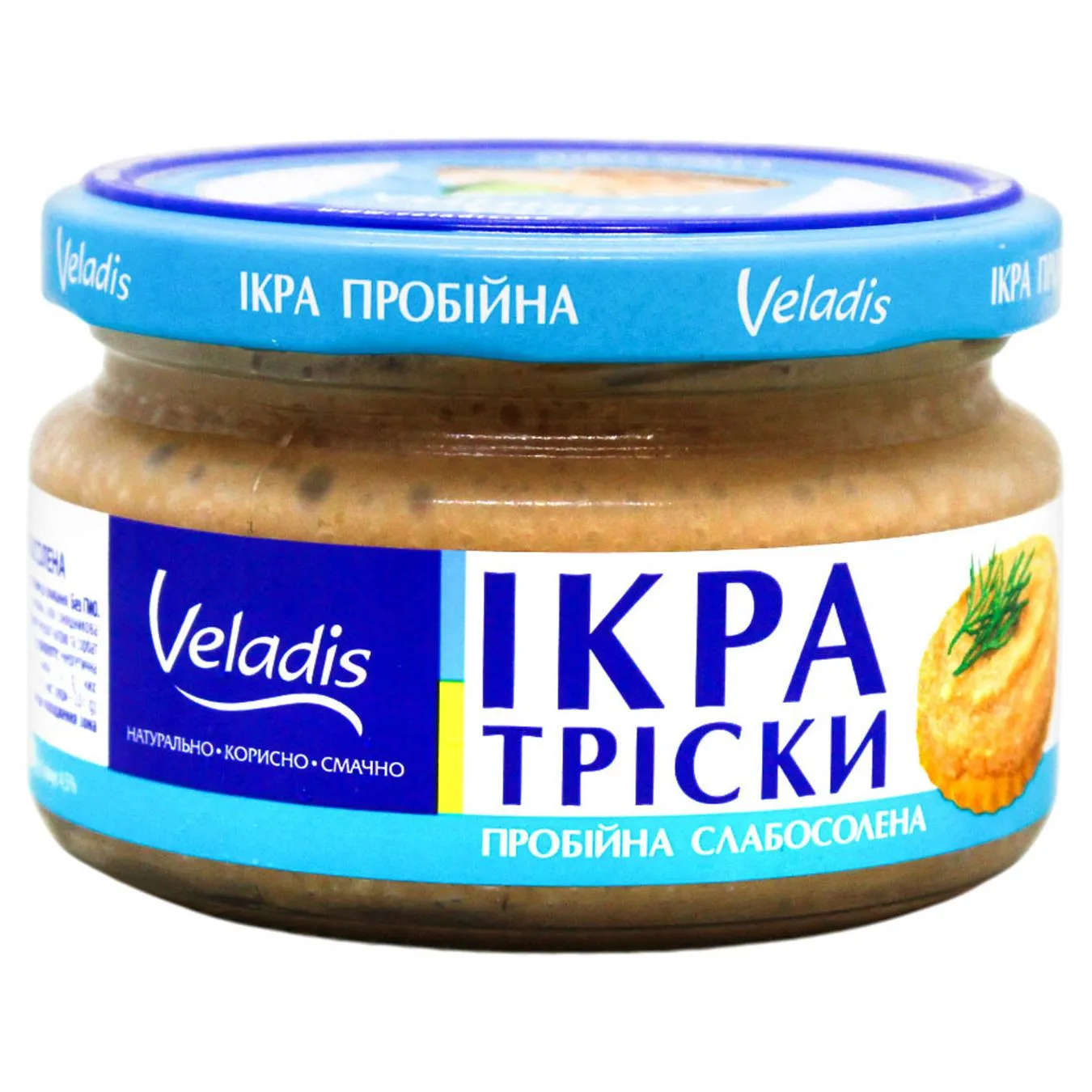 Ікра Тріски пробійна слабосолена Veladis 180г - Фото 1