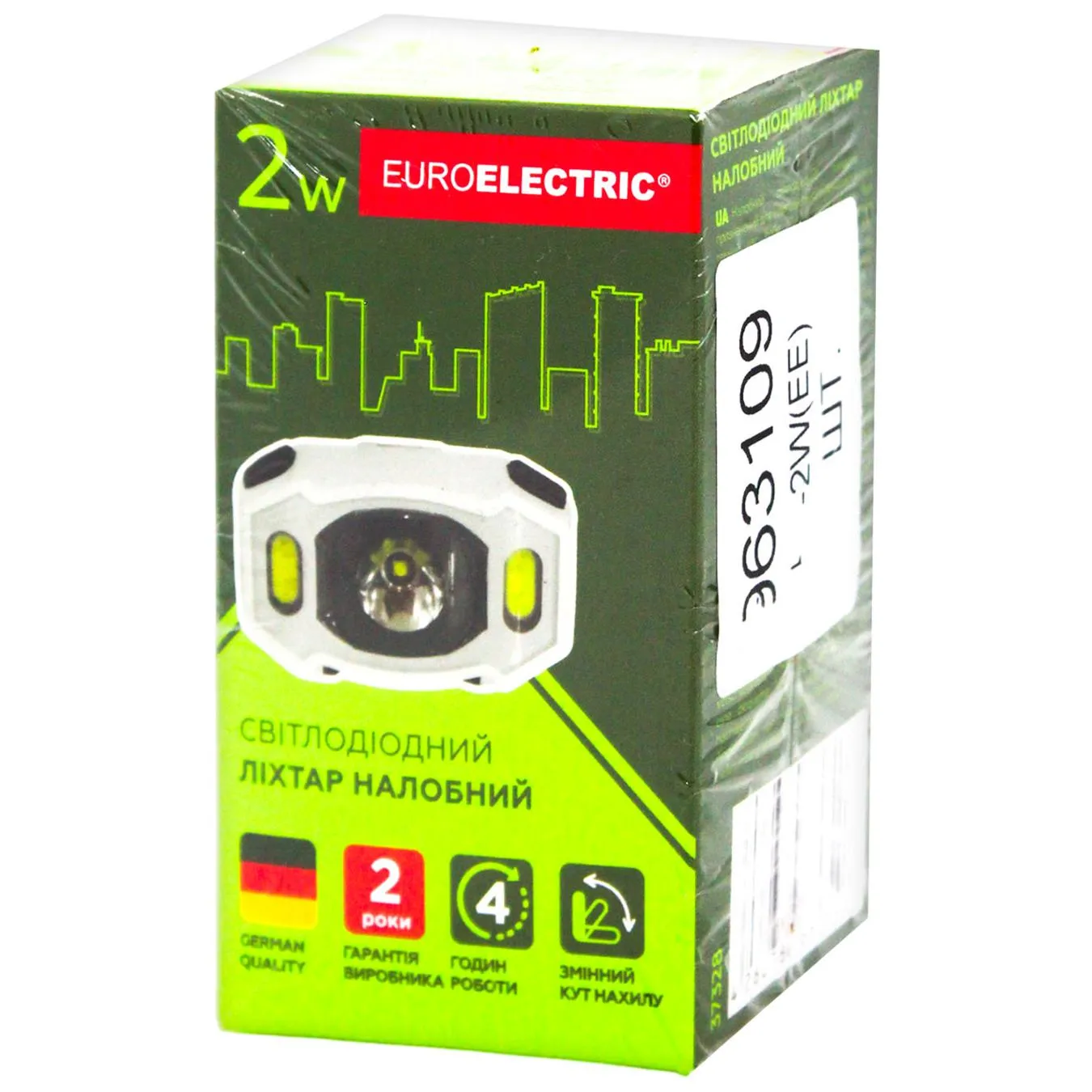 Ліхтар Euroelectric LED налобний 2W 6500K - Фото 1