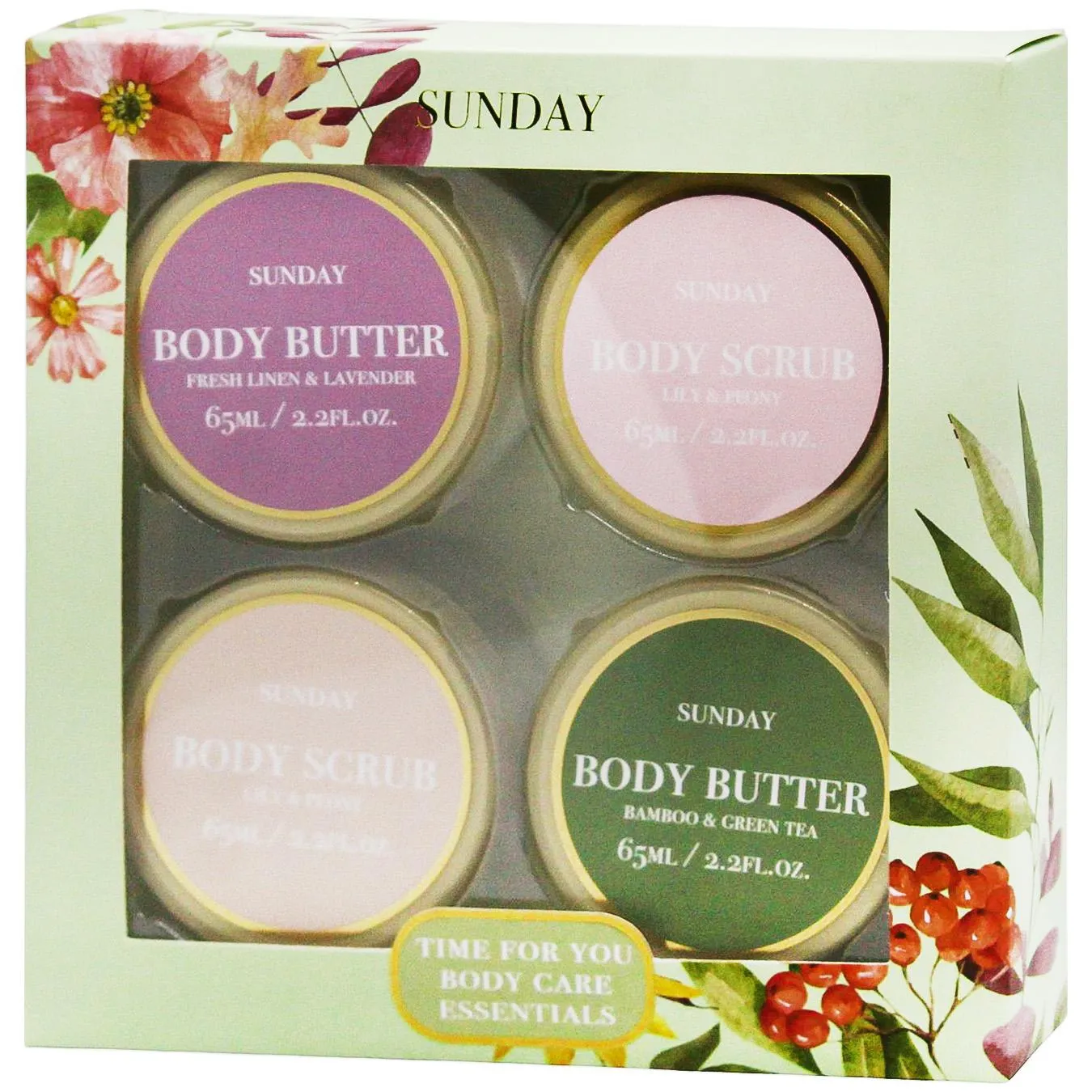 Набір подарунковий для тіла Sunday 4шт по 65мл - Фото 1