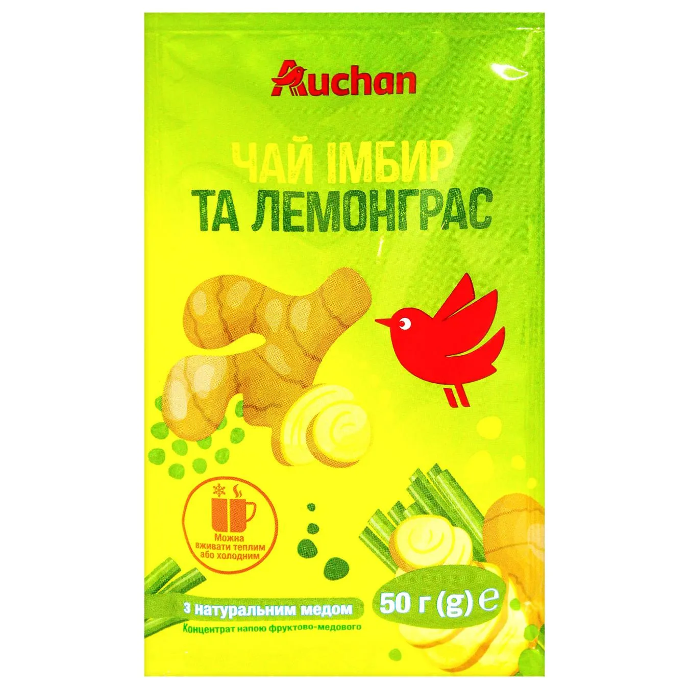 Чай Auchan концентрований Імбир - лемонграс 50г - Фото 1