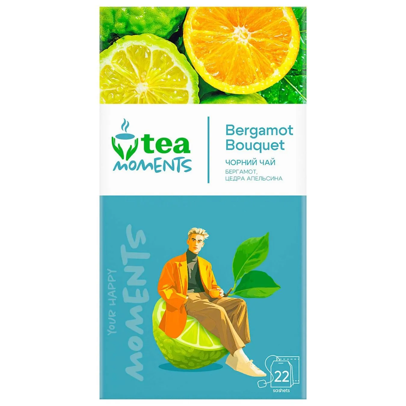 Чай чорний Tea Moments Букет бергамоту 1,8г*22шт - Фото 1
