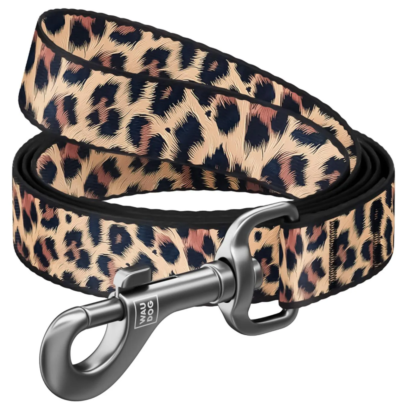 Повідець Waudog Nylon нейлоновий M 122см/20мм з малюнком леопард - Фото 1