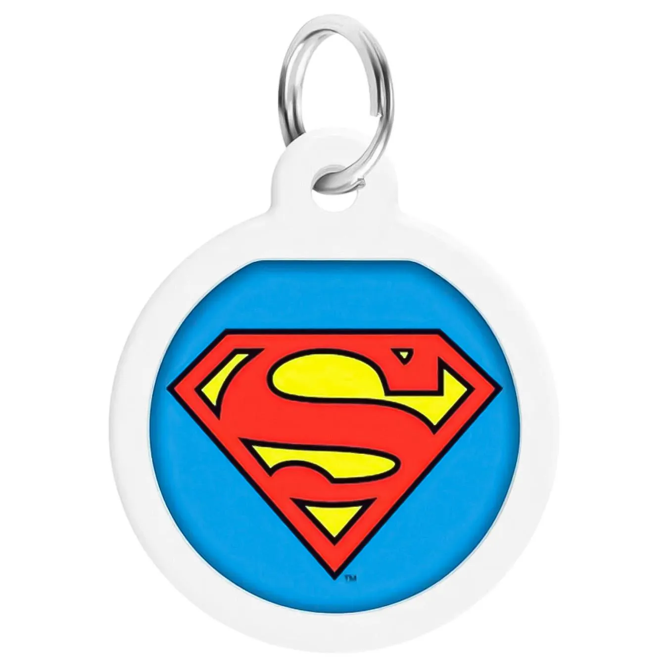 Адресник для собак і котів Waudog Супермен Smart ID з QR паспортом коло 3см - Фото 1