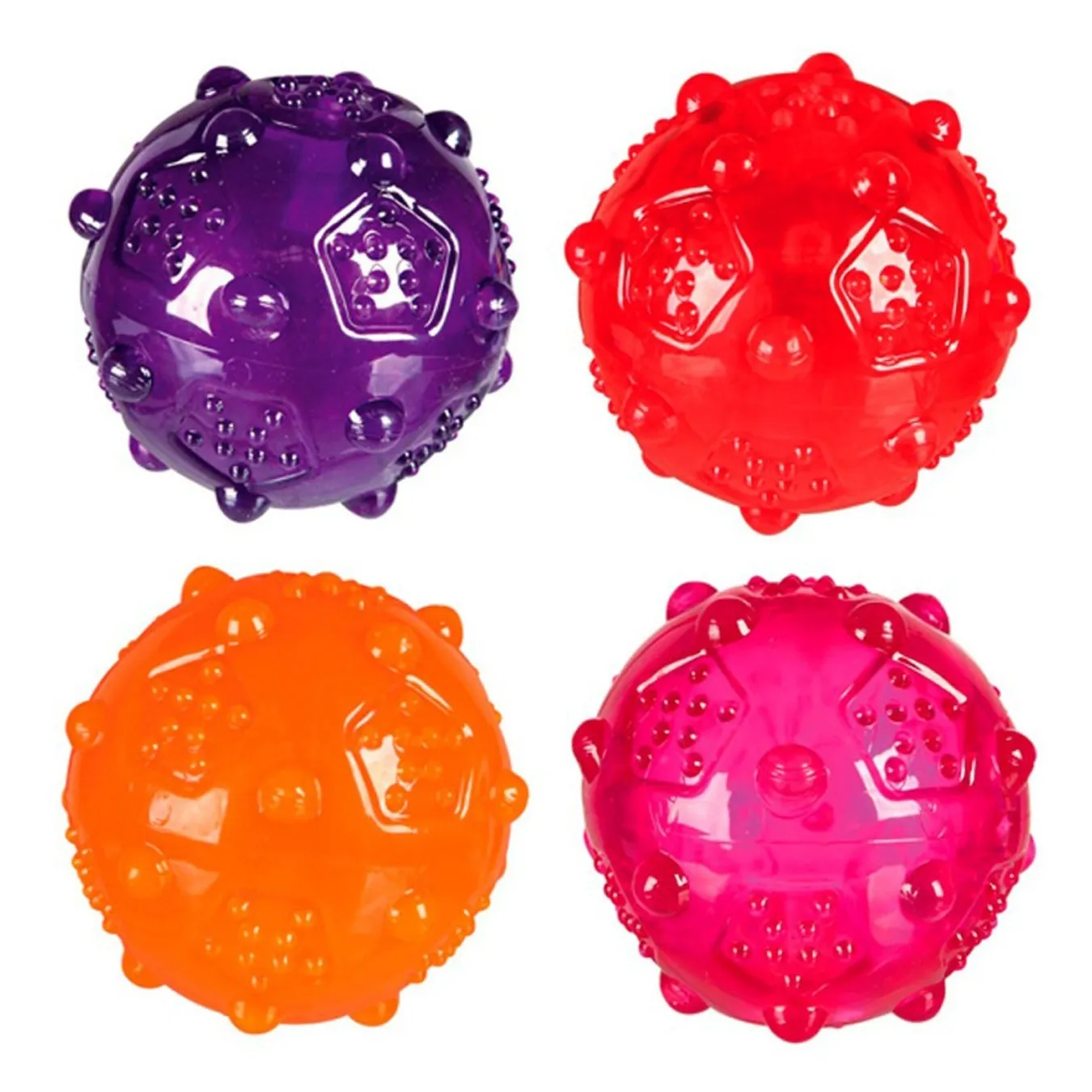 Іграшка для собак Trixie М'яч з шипами з пищалкою 7см кольори в асортименті - Фото 1