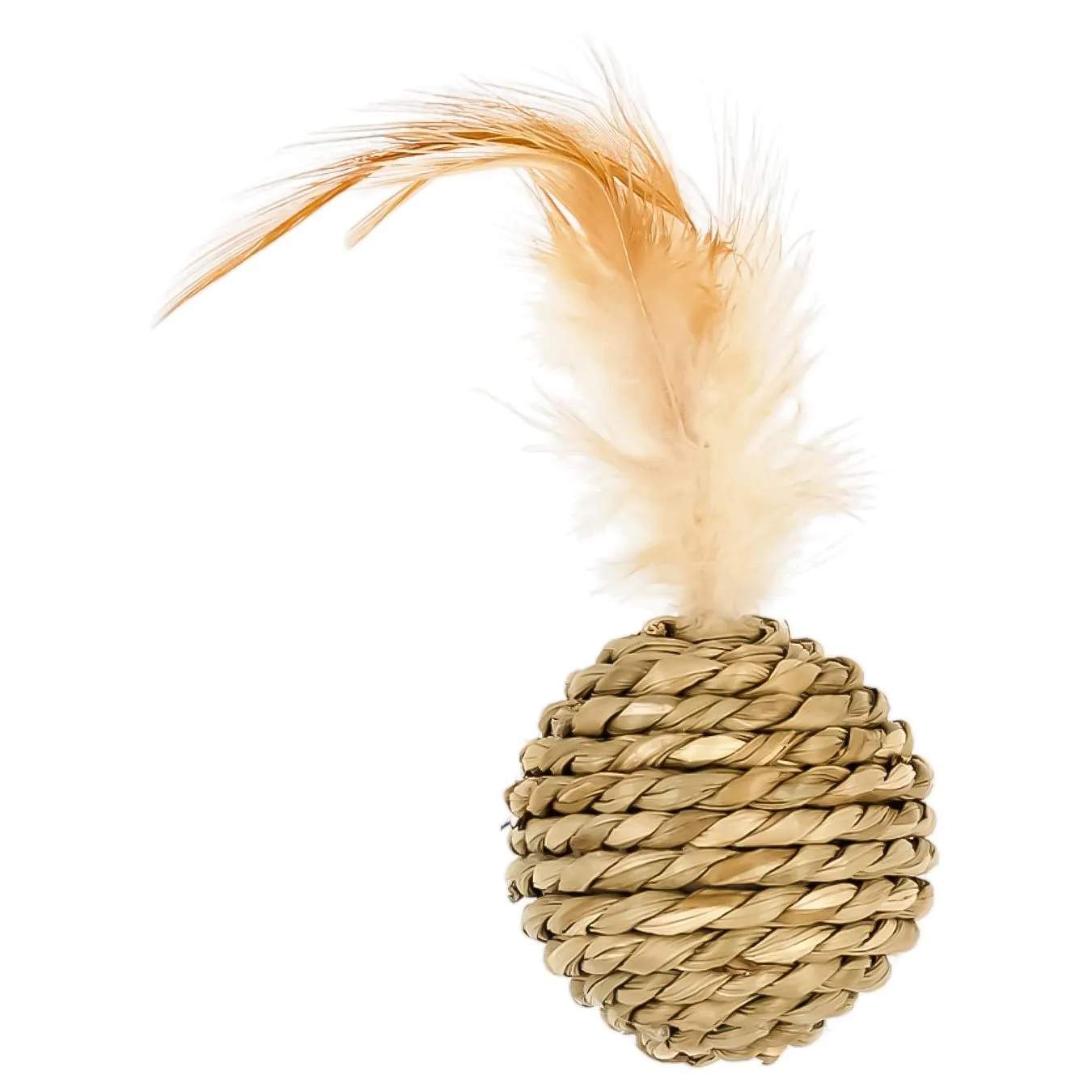 Іграшка для котів AnimAll М'ячик з пір'ям 15см - Фото 1