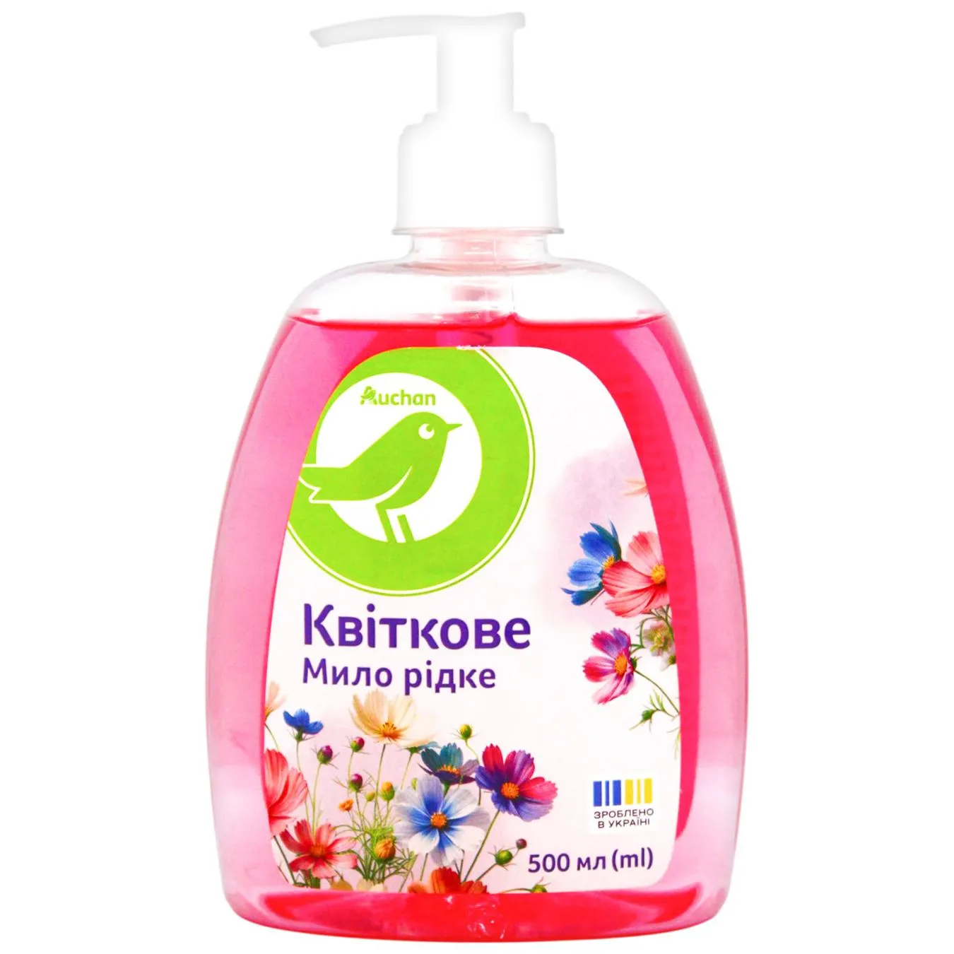 Мило Auchan рідке квіткове 500мл - Фото 1