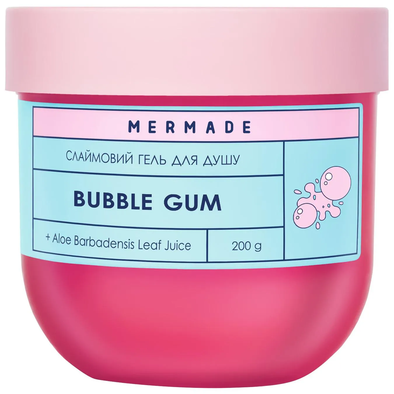 Гель слаймовий для душу Mermade Bubble Gum 200г - Фото 1