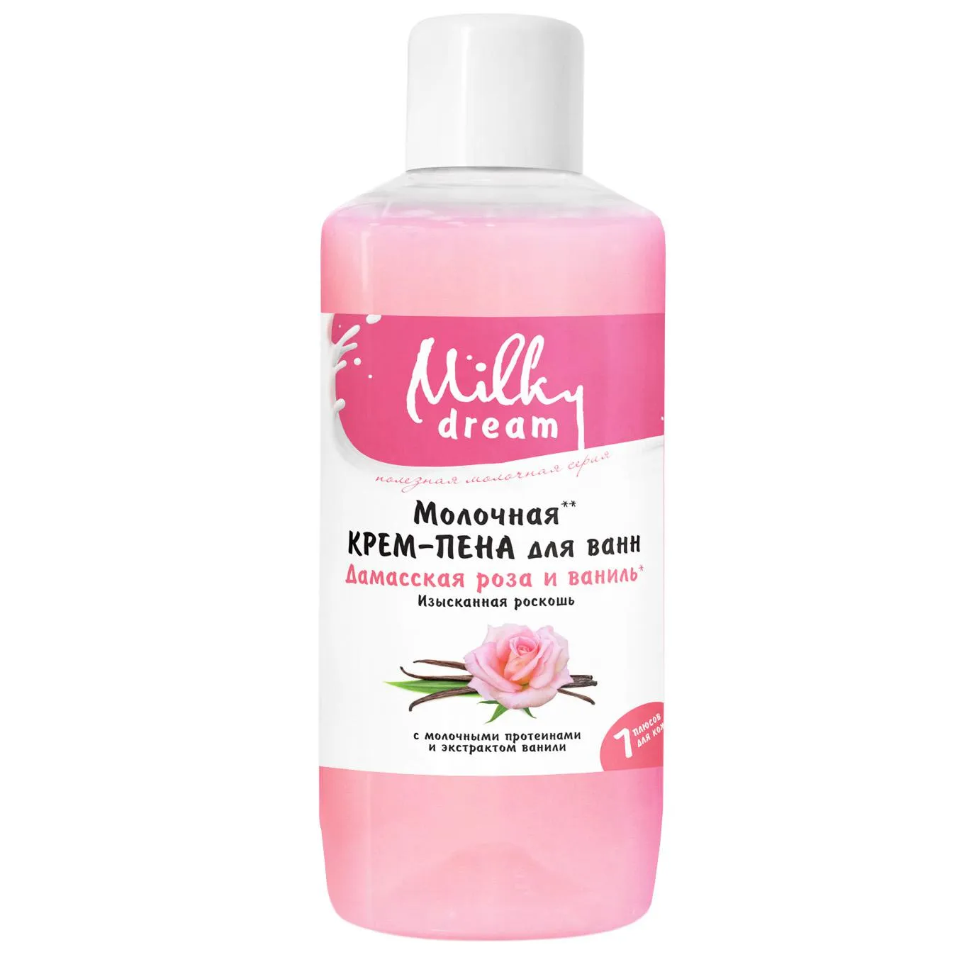 Крем-піна для ванн Milky Dream Дамаська троянда і ваніль 1000мл - Фото 1