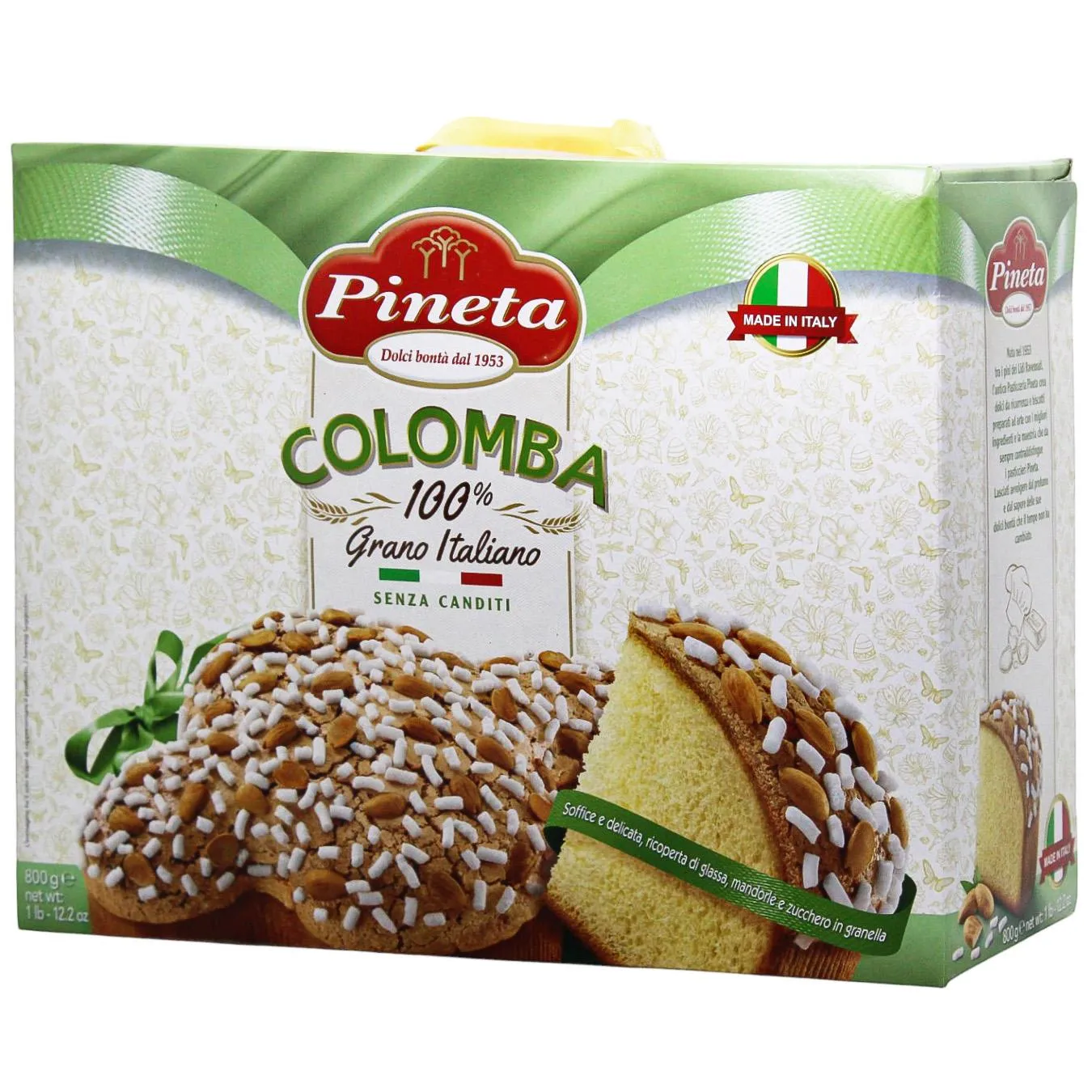 Панеттон Pineta Senza Canditi з мигдалем та цукровими криспами 800г - Фото 1
