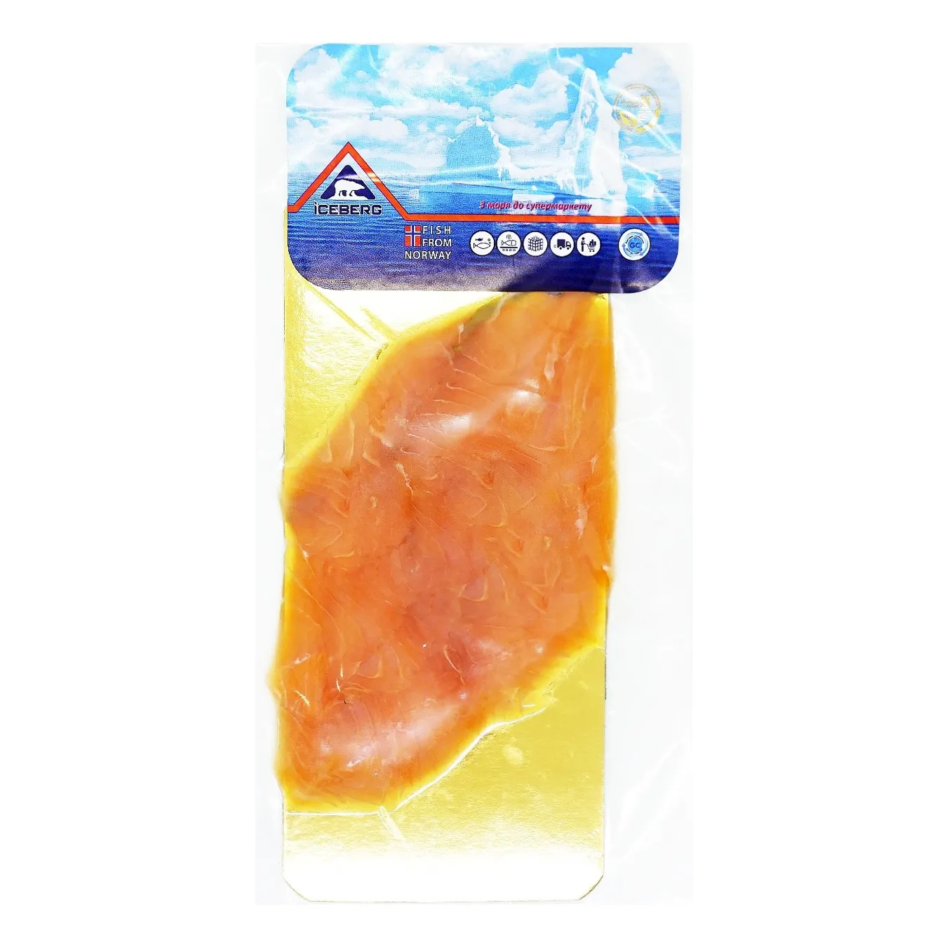 Лосось Iceberg Silver Collection слабосолений нарізка в/у 90г - Фото 1
