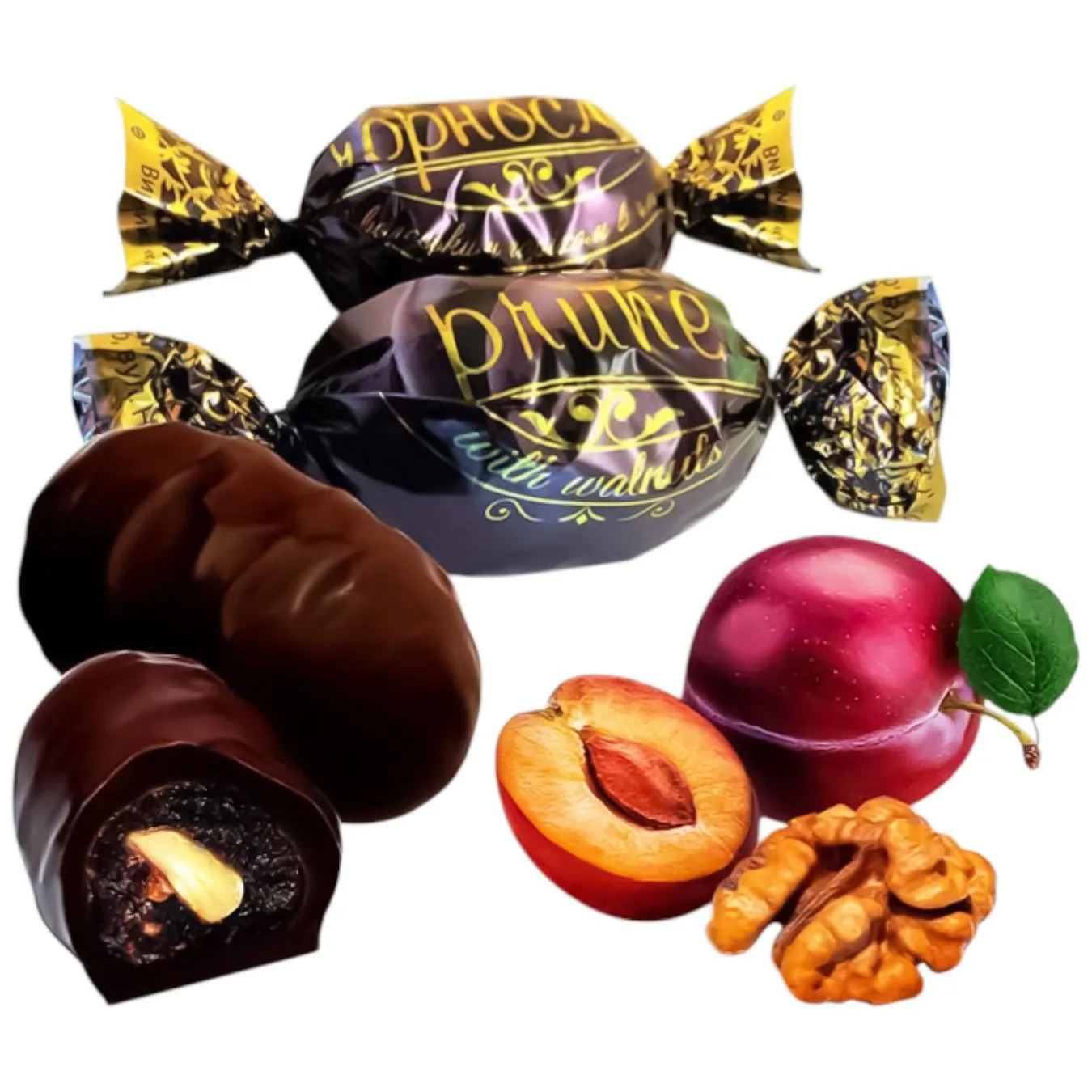 Цукерки Amelia Чорнослив з горіхом у шоколаді - Фото 1