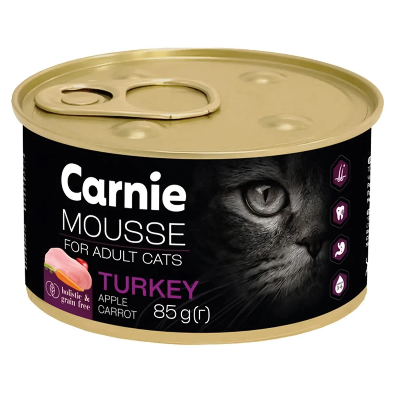 Корм вологий Carnie з індичкою, яблуком, морквою та желе для котів 85г - Фото 1