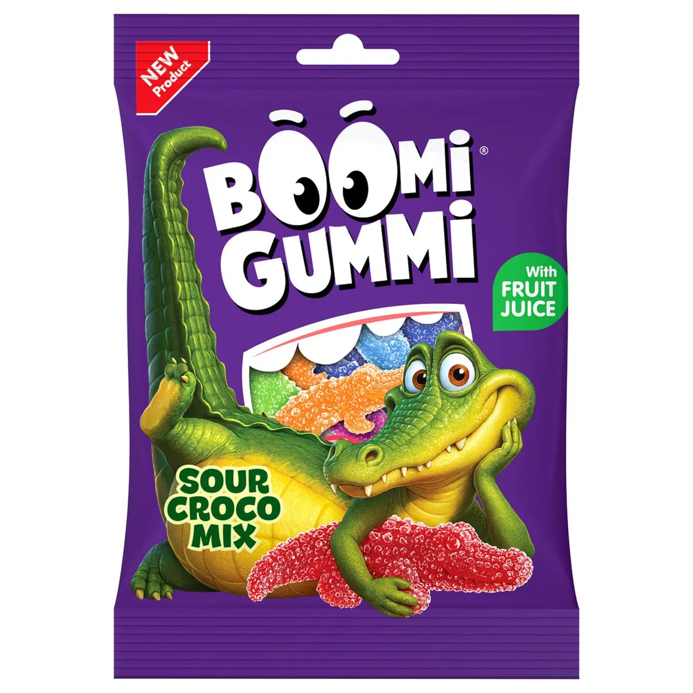 Цукерки Boomi Gummi Sour Croco Mix желейні 70г - Фото 1