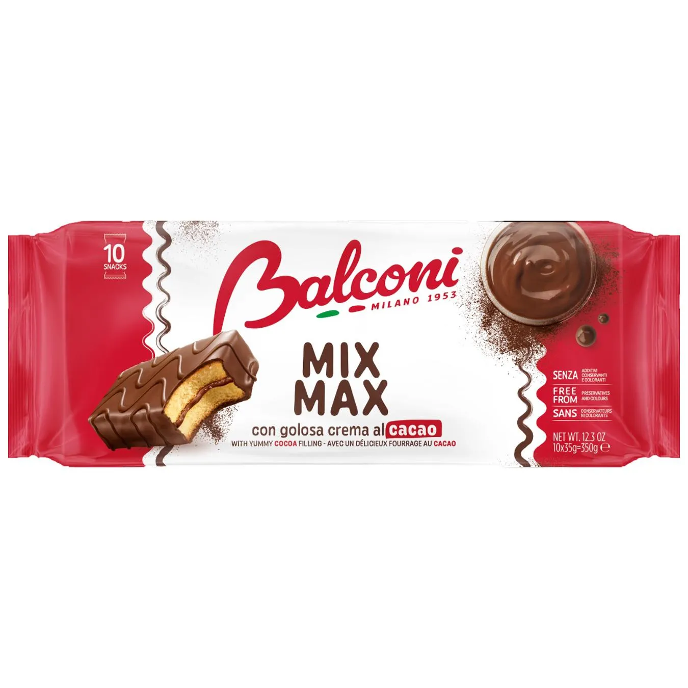 Тістечка Balconi Mix Max з какао 10шт*35г - Фото 1