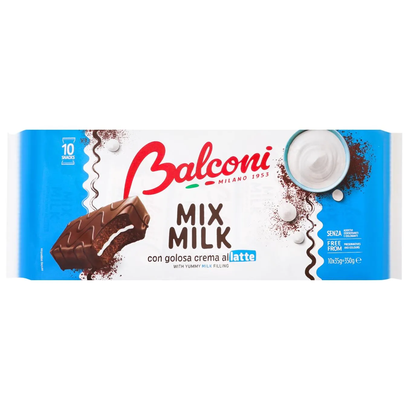 Тістечка Balconi Mix Milk з молоком 10шт*35г - Фото 1