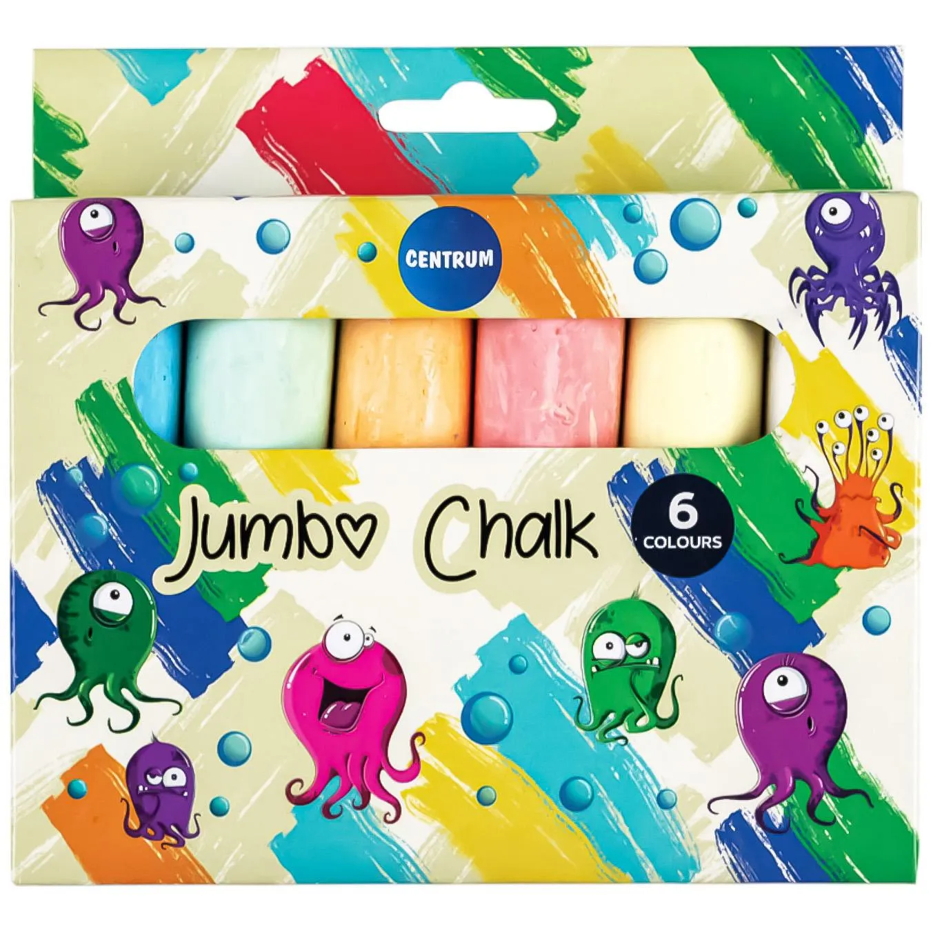 Крейда Centrum Jumbo кольорова кругла 6шт - Фото 1