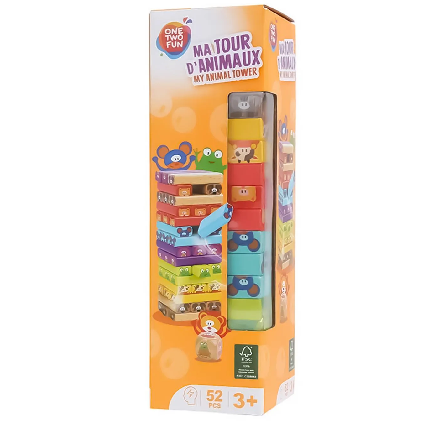 Дженга One Two Fun Тварини дерев'яна - Фото 1